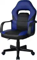 Bol.com Gamestoel Thomas junior - bureaustoel gaming stijl - hoogte verstelbaar - zwart blauw aanbieding