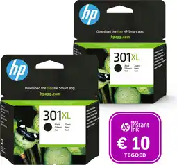 Bol.com HP 301XL - Inktcartridge - Origineel - Hoge capaciteit - 2x 301XL Zwart + Instant Ink tegoed aanbieding