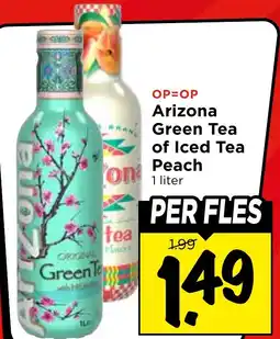 Vomar Voordeelmarkt Arizona Green Tea of Iced Tea Peach aanbieding