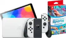 Coolblue Nintendo Switch OLED Wit + Nintendo Switch Sports aanbieding