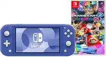 Coolblue Nintendo Switch Lite Blauw + Mario Kart 8 Deluxe Switch aanbieding