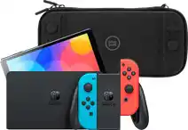 Coolblue Nintendo Switch OLED Blauw/Rood + BlueBuilt Beschermhoes aanbieding