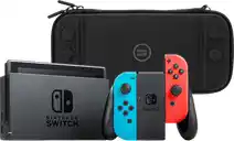 Coolblue Nintendo Switch Rood/Blauw + BlueBuilt Beschermhoes aanbieding