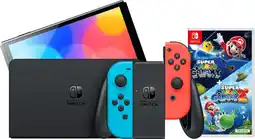 Coolblue Nintendo Switch OLED Blauw/Rood + Super Mario Galaxy 1+2 aanbieding