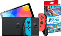 Coolblue Nintendo Switch OLED Blauw/Rood + Nintendo Switch Sports aanbieding