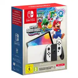 Bol.com Nintendo Switch OLED bundel - Super Mario Bros. Wonder game + 12 maanden Online Lidmaatschap - Wit aanbieding