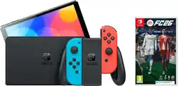Coolblue Nintendo Switch OLED Blauw/Rood + EA Sports FC 26 aanbieding