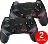 Bol.com 2x Draadloze Controller Geschikt voor ALLE Nintendo Switch en OLED - Ergonomische Handvat Gripstand aanbieding
