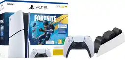 Coolblue PlayStation 5 Slim Disc Edition Fortnite bundel + Extra Controller Wit + Oplaadstation aanbieding