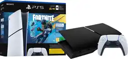 Coolblue PlayStation 5 Slim Digital Edition Fortnite bundel + Covers Zwart + Extra Controller Wit aanbieding