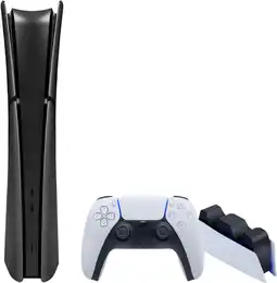 Coolblue PlayStation 5 Slim Digital Edition + Covers Zwart + Oplaadstation aanbieding