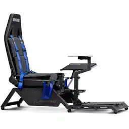 Bol.com Next Level Racing - Boeing Flight Simulator Commercial Cockpit - Faux Wol - 150 kg - Zwart/Blauw aanbieding