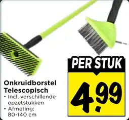 Vomar Voordeelmarkt Onkruidborstel Telescopisch aanbieding