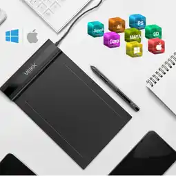 Bol.com Tekentablet Veikk S640 - grafische teken tablet - Batterij vrije pen aanbieding