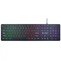 Bol.com Silvergear Gaming Toetsenbord - Gaming Keyboard - QWERTY met LED - Platte Toetsen - Bedraad - Zwart aanbieding