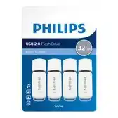 Bol.com Philips FM32FD70B/40 USB Stick - 32GB - USB 2.0 - Snow Edition Space Grey - Wit - 4-Pack aanbieding