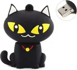 Bol.com Ulticool USB-stick Kat Poes Grote Ogen - 16 GB - Zwart Geel aanbieding