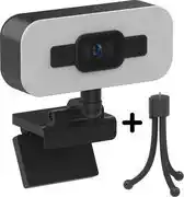 Bol.com Rolio Webcam voor PC - 4K - Ultra HD - 8MP - Inclusief Tripod en Microfoon - Ringlamp - Universeel aanbieding