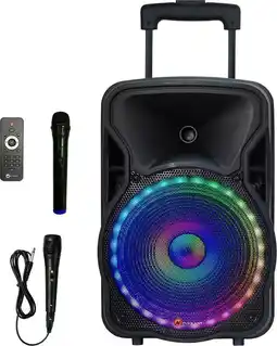 Bol.com N-GEAR The Flash 1205 - Bluetooth Speaker - Karaoke Set - Party Box met 2 Microfoons - Zwart aanbieding