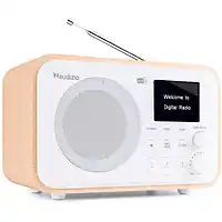 Bol.com DAB radio met Bluetooth - Audizio Milan - DAB radio retro met accu en FM radio - Wit aanbieding