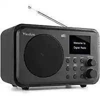Bol.com DAB radio met Bluetooth - Audizio Milan - DAB radio retro met accu en FM radio - Zwart aanbieding