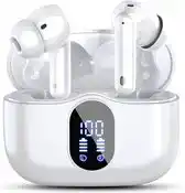 Bol.com PrimeSound Sky Pro Draadloze Oordopjes - Active Noise Cancelling - LED Display - Bluetooth 5.3 - Wit aanbieding