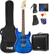 Bol.com Max GigKit Elektrische gitaar 4/4 - Met 40 Watt versterker en accessoires - Donker blauw aanbieding