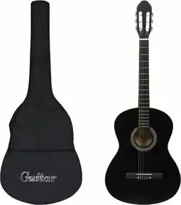 Bol.com vidaXL - 12-delige - Gitaarset - klassiek - beginner - 4/4 - 39 - zwart aanbieding