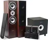 Bol.com Fenton 5.1 Home Cinema Surround Walnoot Speakerset 1300W met 10 Subwoofer aanbieding