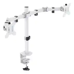 Bol.com Deltaco GAM-040 - Monitor Arm - Bureaustandaard voor 2 Schermen - 13-32 inch - 90° Zwenkbaar - Wit aanbieding