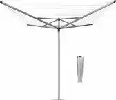 Bol.com Brabantia Topspinner Droogmolen - met Metalen Grondanker - 60 m - Metallic Grey aanbieding