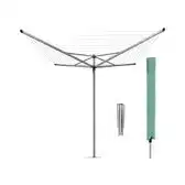 Bol.com Brabantia Topspinner Droogmolen - met Grondanker en Beschermhoes - 50 m - Metallic Grey aanbieding