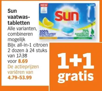 Albert Heijn Sun Vaatwastabletten aanbieding