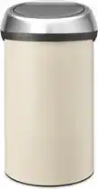 Bol.com Brabantia Touch Bin Prullenbak - 60 liter - Soft Beige / Matt Steel deksel aanbieding