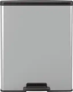 Bol.com Curver Decobin Prullenbak - 65L - Rechthoekig - Zilver Metallic aanbieding