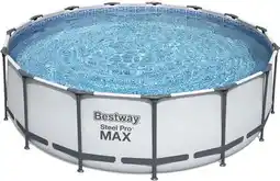 Bol.com Bestway - Steel Pro MAX - Opzetzwembad inclusief filterpomp en accessoires - 457x122 cm - Rond aanbieding