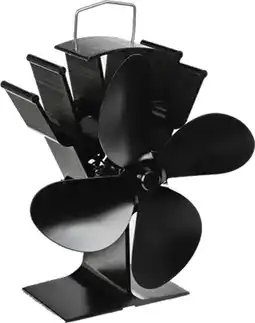 Bol.com HI Kachelventilator voor Houtkachel - Warmteverdeler - Energiebesparend - Zwart aanbieding