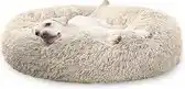 Bol.com Pet Perfect Donut Hondenmand 100 cm - Fluffy Hondenkussen - Hondenbed - Crème - Wasbaar aanbieding