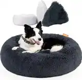 Bol.com Happysnoots Donut Hondenmand 70cm - Grijs Hondenbed - Dog Bed - Wasbaar Hondenkussen aanbieding