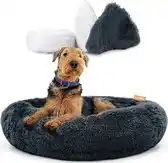 Bol.com Happysnoots Donut Hondenmand 80cm - Grijs Hondenbed - Dog Bed - Hondenkussen Wasbaar aanbieding