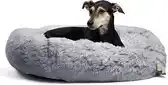 Bol.com Pet Perfect Donut Hondenmand 80 cm – Fluffy Hondenkussen – Wasbaar - Grijs aanbieding