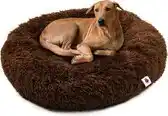 Bol.com Pet Perfect Donut Hondenmand 100 cm - Fluffy Hondenkussen - Hondenbed - Koffiebruin - Wasbaar aanbieding