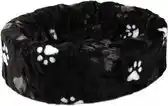 Bol.com Petcomfort Bontmand Kattenmand/Hondenmand - Pootprint Zwart - 46x40x13 cm aanbieding