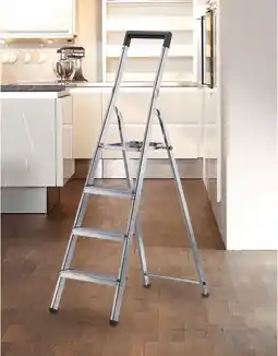 Bol.com Hailo Huishoudtrap - 4 treden -146 cm aluminium L40 - 8140-415 aanbieding