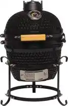 Bol.com Patton Kamado Keramische Houtskoolbarbecue - 13 - Inclusief Heatdeflector - Mat Zwart aanbieding