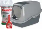 Bol.com PeeWee EcoHus Startpakket - Kattenbak - Grijs - 56 x 39 x 38.5 cm aanbieding