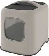 Bol.com Rotho Mypet Kattenbak Biala 51 x 39.5 x 44.3 cm - Kattentoilet - Beige & Antraciet aanbieding