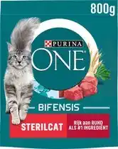 Bol.com PURINA ONE Sterilcat - Kattenbrokjes - Rund & Tarwe - 4 x 800 g aanbieding