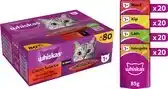 Bol.com Whiskas Kattenvoer - Adult 1+ - Classic Selectie in Saus - 80x85g aanbieding