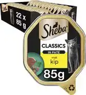 Bol.com Sheba Kattenvoer - Classic Paté - Natvoer - Kip - kuipjes 22x85g aanbieding